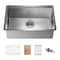 Kibi 27in Handcrafted 316 Stainless Steel 16 Gauge Single Bowl Workstation Undermount Kitchen Sink K3-S27T - alternate 1